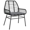 vidaXL Garden Chair Black PE Rattan Standard size for adults - 4 of 4