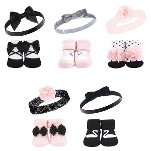 Hudson Baby Girl Headband and Socks Giftset, Swan, One Size - 1 of 4