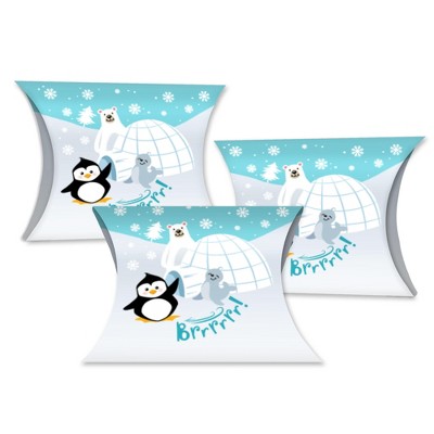 Big Dot of Happiness Arctic Polar Animals - Favor Gift Boxes - Winter Baby Shower or Birthday Party Petite Pillow Boxes - Set of 20