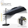 PURPLE LEAF Outdoor Cantilever Umbrella with Base Large Patio Umbrella Windproof Heavy Duty Hanging Offset Umbrella for Garden Outdoor Pool - 4 of 4
