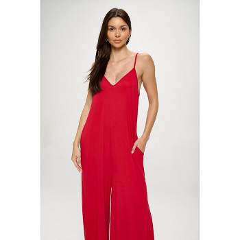 Rebdolls Women's Culotte Jumpsuit - Red - 2x : Target
