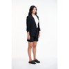 Versa Women’s Collarless 3/4 Sleeve Open Front Jacket – Semi-Fitted Ruched Sleeve Blazer for Office or Evening Wear - 2 of 4