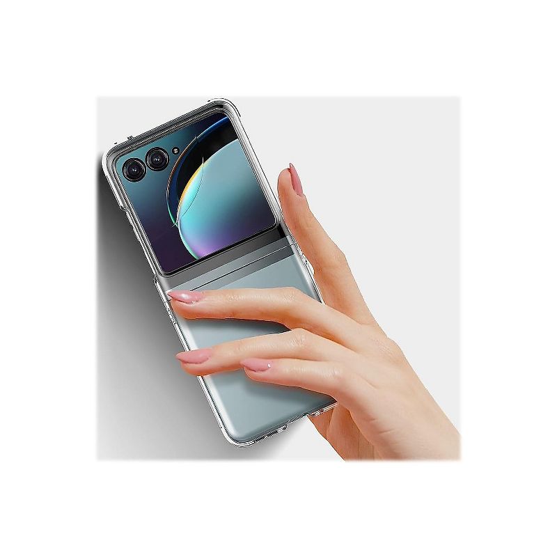 SaharaCase Hybrid-Flex Hard Shell MagSafe Phone Case for Motorola Razr+ 2023 Shock Absorbing Clear, 5 of 8