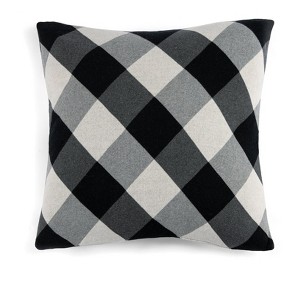 Shiraleah Black and White Plaid Square Anderson Pillow - 1 of 4