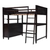 NicBex Full Size Loft Bunk Bed with Desk, Modern Wooden Bed Frame with Storage Drawers, Open Shelves and Ladder for Bedroom - 3 of 4