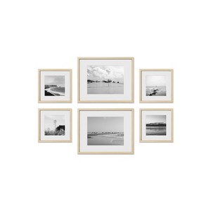 Haus and Hues Berkeley Gallery Wall Frame Set with Real Glass and Mat - 1 of 4