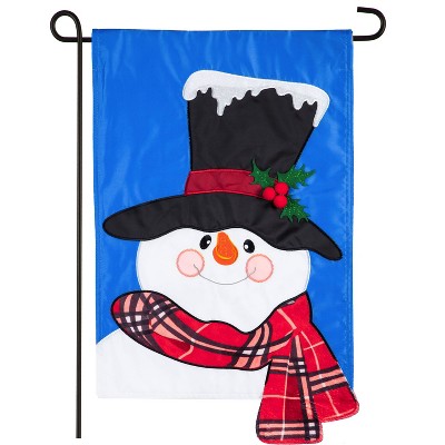 Baby It's Cold Outside Snowman Garden Applique Flag