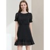Allegra K Women's Elegant Short Sheer Sleeve Ruffle Hem Swiss Dots Chiffon Dress - 2 of 4