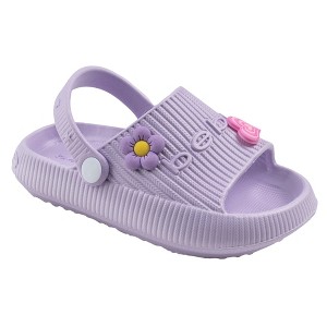 bebe Girls' Sandals - Comfortable Slides for Kids, Slip on Shoes and Sandals for Girls (Toddler) - 1 of 4