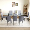 9-Piece Dining Set with Tempered Glass Table and 8 PU Armless Chairs - 2 of 4