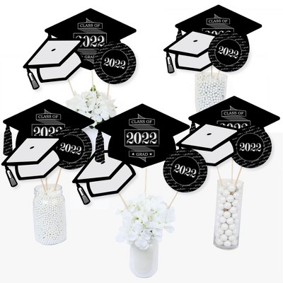 Big Dot of Happiness Graduation Cheers - 2022 Graduation Party Centerpiece Sticks - Table Toppers - Set of 15