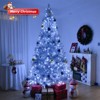 Angel Sar 8ft Pre-Lit Silver Christmas Tree with 500 LED Lights & Remote, Hinged Artificial Pine Tree with 1350 Branch Tips for Home, Holiday Party - 3 of 4
