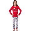 Peanuts Charlie Brown Snoopy Button Sleep Family Christmas Pajama Set White - 3 of 4