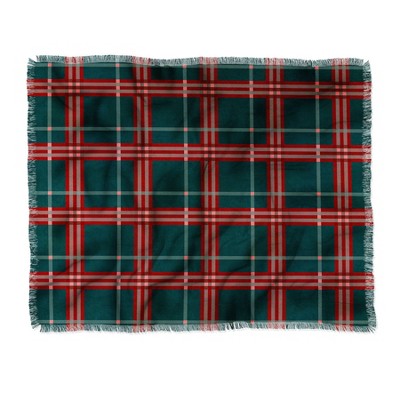 50"x60" Emanuela Carratoni Tartan Theme Woven Throw Blanket Red/Green - Deny Designs