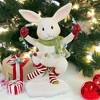 5.75 In Hoppy Christmas Hare Bunny Rabbit Bells Figurines - 2 of 4