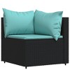 VidaXL 2 Piece Patio Lounge Set with Cushions Poly Rattan Gray - 4 of 4