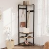70.8 in. Metal Corner Coat Rack with Shoe Bench, 6 Double Hooks, Storage Corner Tree, Two Anti-tilt Brackets for Entryway, Hallway - 2 of 4