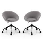 Tangkula Set of 2 Swivel Home Office Chair Adjustable Accent Chair w/ Flexible Casters