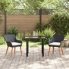 vidaXL 3 Piece Garden Dining Set Black Poly Rattan - 4 of 4