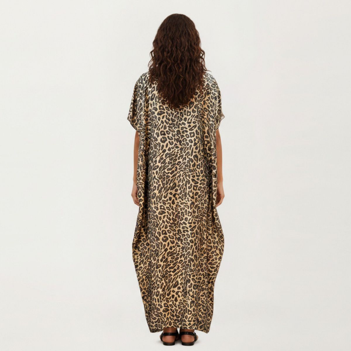 Anna-Kaci Women's Abstract Print Maxi Kaftan Dress with Contrast Trim and Relaxed Flowy Silhouette - thumbnail 8
