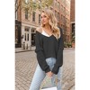 Clearlove Women's Sexy and Relaxed Off-Shoulder Knitted Sweaters with Long Sleeves and V-Neck - 2 of 4