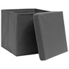 vidaXL Storage Boxes with Covers 4 pcs 11"x11"x11" Gray - 3 of 4