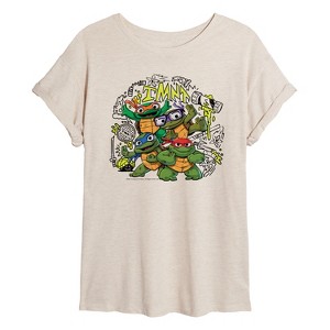 Women's - Teenage Mutant Ninja Turtles Mutant Mayhem - Mm Sketchy Oversized Graphic T-Shirt - 1 of 4