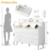 WOWLIVE 6 Drawer Dresser with 2-Tier Open Shelf, Wooden Dresser with Power Outlet & LED Lights, Chest of Drawers Dresser for Bedroom - 3 of 4