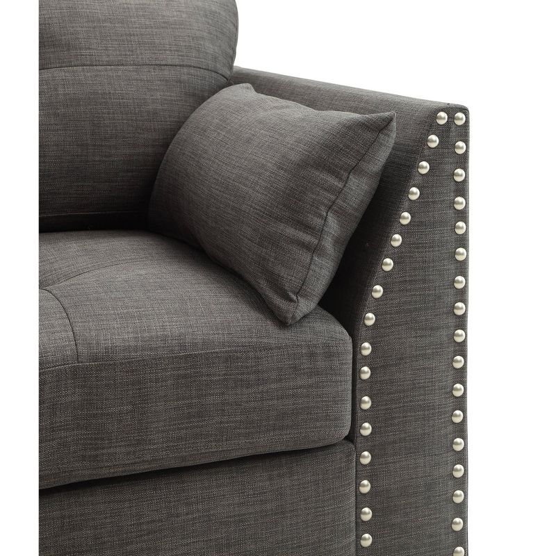 82&#34; Laurissa Sofa Light Charcoal Linen - Acme Furniture, 5 of 7