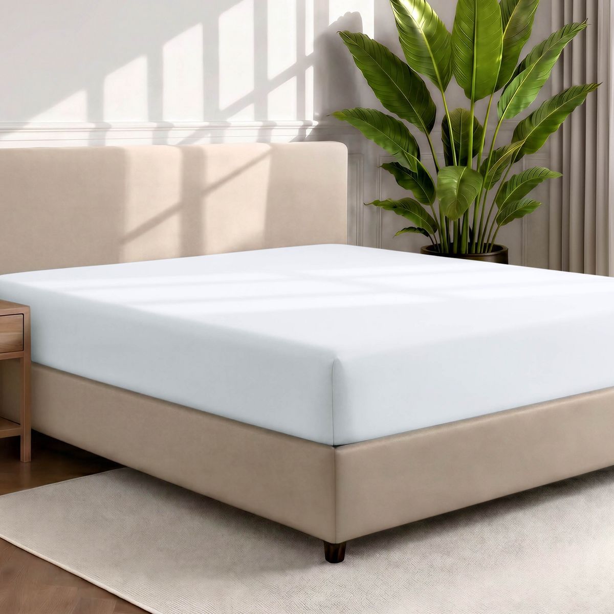 Ultra Soft Brushed Easy Care Fitted Sheet by Bare Home Twin XXL – White
