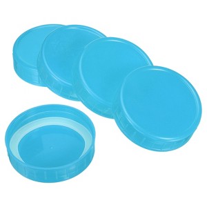 Unique Bargains Regular Mouth Plastic Mason Jar Lids with Silicone Sealing Ring 24 Pcs - 1 of 4