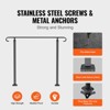 VEVOR Handrails for Outdoor Steps, Fit 1-3 Steps Wrought Iron Handrail, Outdoor Stair Railing, Adjustable Front Porch Hand Rail, Black - 3 of 4