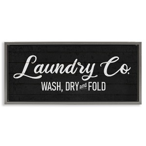 Stupell Industries Rustic Laundry Co Sign Floating Frame Canvas Art, Gray, 25" x 11" - 1 of 4