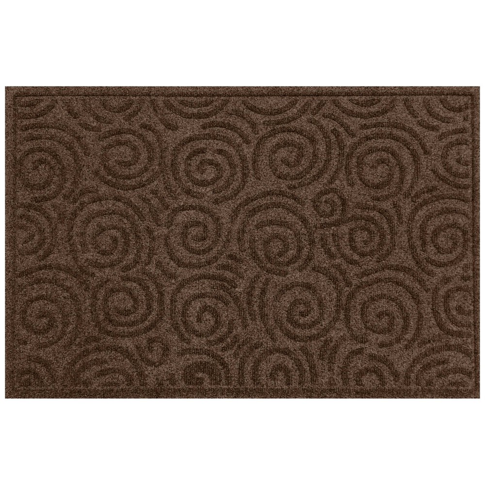 Photos - Doormat Bungalow Flooring WaterHog 2'x3' Swirls Indoor/Outdoor  Dark Brown 