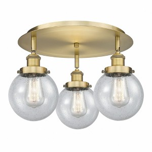 Beacon - 3 Light Flush Mount In Art Deco Style-9.63 Inches Tall and 17.75 Inches Wide - 1 of 1