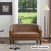 KINWELL 50"W Tufted Faux Leather Upholstered Small Loveseat Sofa - 3 of 4