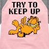 Girls' - Garfield - Try To Keep Up Shirt Tail Raglan Graphic T-shirt - 2 of 4