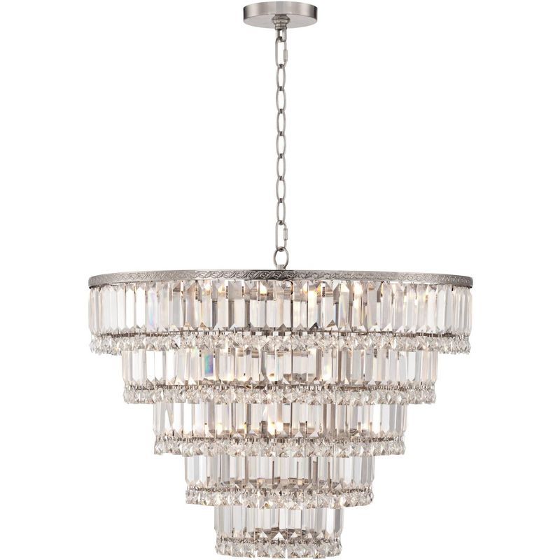 Vienna Full Spectrum Magnificence Satin Nickel Chandelier 24 1/2" Wide Modern Faceted Crystal Glass 15-Light LED Fixture for Dining Room House Kitchen, 6 of 11