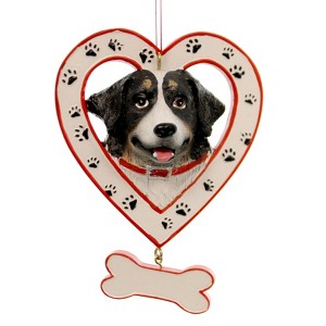 Kurt S. Adler 4.5 Inch Dog Breed In Heart W/Bone Ornamnt Resin Canine Christmas Tree Ornaments - 1 of 2