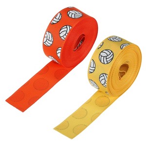 Unique Bargains Polyester Volleyball Grosgrain Gift Wrapping Craft Ribbon 2 Roll - 1 of 4