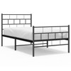 vidaXL Metal Bed Frame with Headboard and Footboard Black 39.4 in.x74.8 in. Twin - 2 of 4