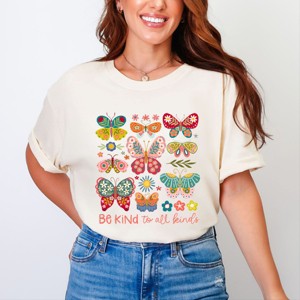 Simply Sage Market Be Kind To All Kinds Butterfly Garment Dyed Tee - 1 of 4