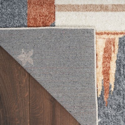 Sky Blue Rectangular Kids Rug with Rocket Design, 2'2" x 4'