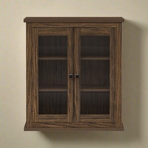 Teamson Home Donovan Removable Two-Door Wall Cabinet with Adjustable Shelves, Walnut - 1 of 4