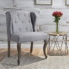 NicBex Linen Accent Chair,Upholstered Living Room Chairs with Button Tufted Backrest,Modern Armless Chair,Accent Chairs for Living Room - 2 of 4