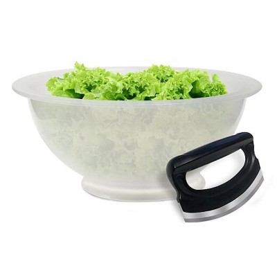 Ronco Salad-O-Matic, Family-Size Bowl and Salad Rocker, Curved Salad Chopper