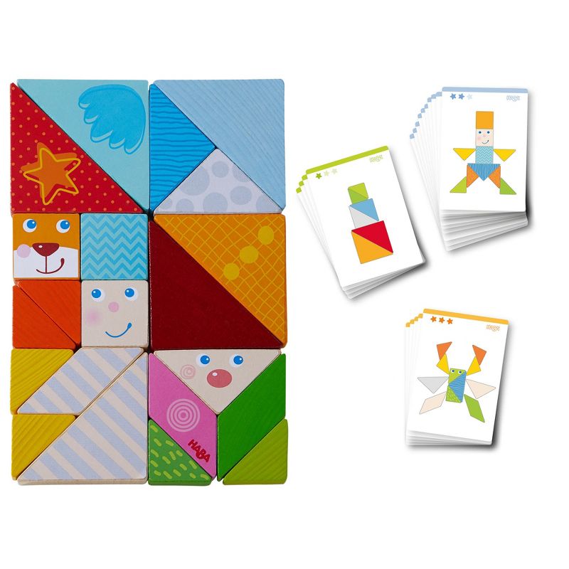 HABA Funny Faces Tangrams - Wooden Pattern Blocks (Made in Germany), 1 of 14