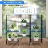 Vynxaria Chrome 5-Tier Utility Storage Shelves, Stackable Wire Organizer, 21" W x 12" D x 54" H - 4 of 4