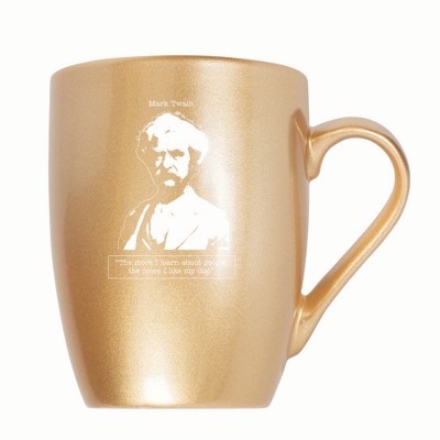 Elanze Designs The More I Learn About People The More I Like My Dog 10 ounce New Bone China Coffee Tea Cup Mug, Vegas Gold