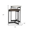 HomeRoots Set of Two Dark Brown and Black Marble Solid Wood and Metal Round Nested Tables - 3 of 4